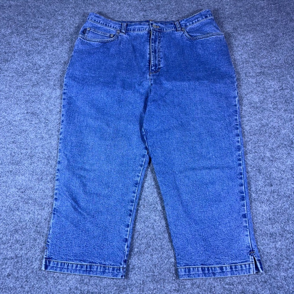 VTG Lauren Ralph Lauren Jeans Co Blue Denim Crop Capri Pants Size 16 High Rise